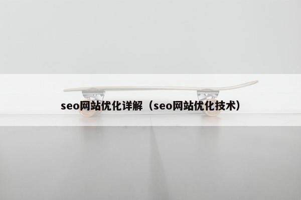 seo网站优化详解（seo网站优化技术）