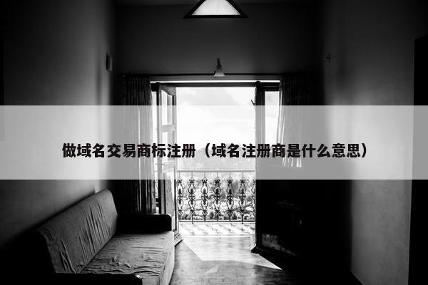 做域名交易商标注册（域名注册商是什么意思）