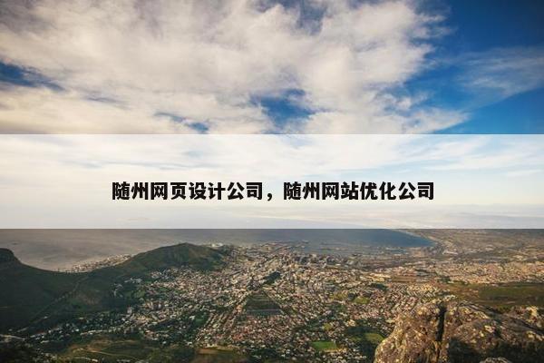 随州网页设计公司，随州网站优化公司