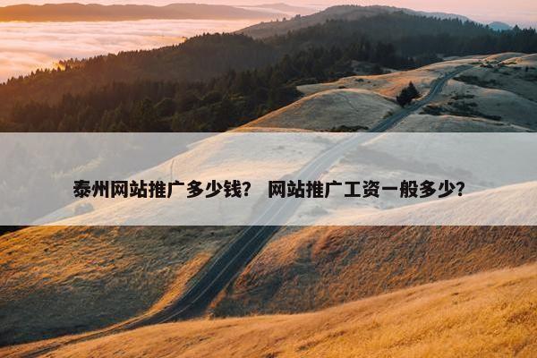 泰州网站推广多少钱？ 网站推广工资一般多少？