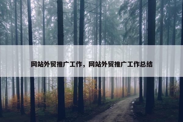 网站外贸推广工作，网站外贸推广工作总结