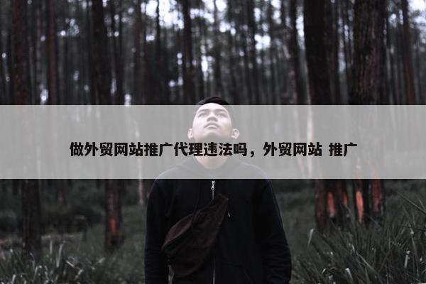 做外贸网站推广代理违法吗，外贸网站 推广