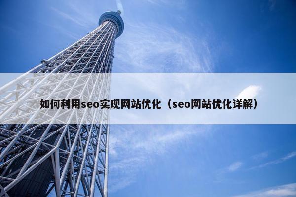 如何利用seo实现网站优化（seo网站优化详解）