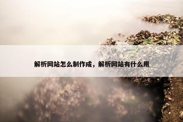 解析网站怎么制作成，解析网站有什么用