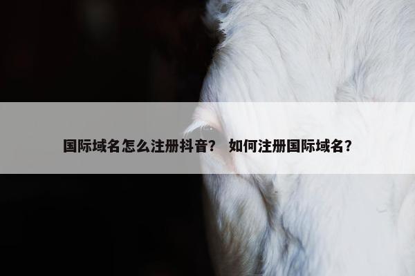 国际域名怎么注册抖音？ 如何注册国际域名？