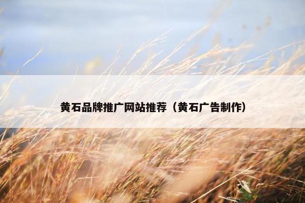 黄石品牌推广网站推荐（黄石广告制作）