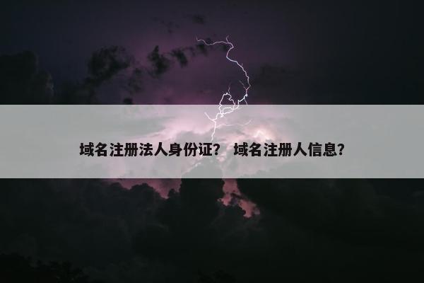 域名注册法人身份证？ 域名注册人信息？