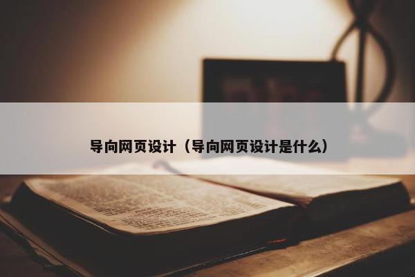 导向网页设计（导向网页设计是什么）