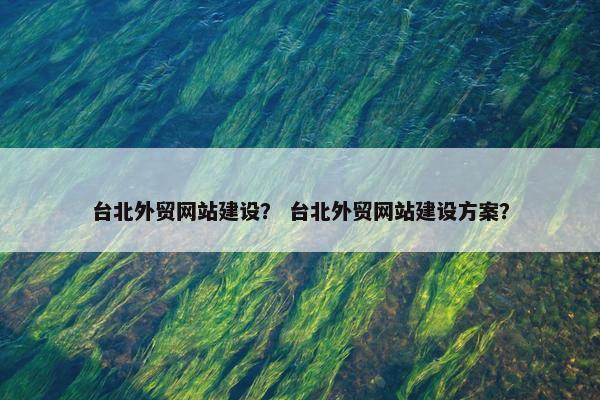 台北外贸网站建设？ 台北外贸网站建设方案？