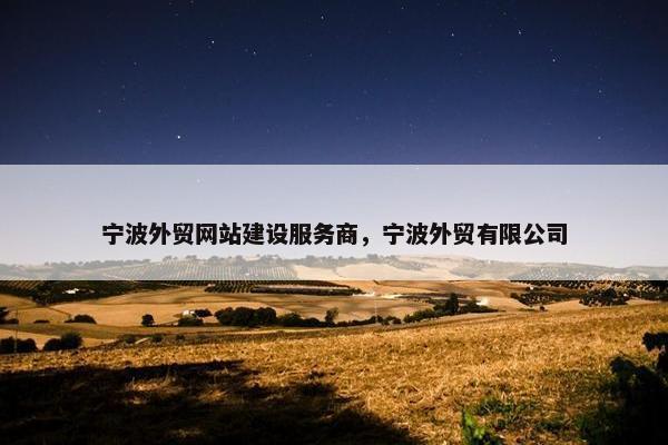 宁波外贸网站建设服务商，宁波外贸有限公司