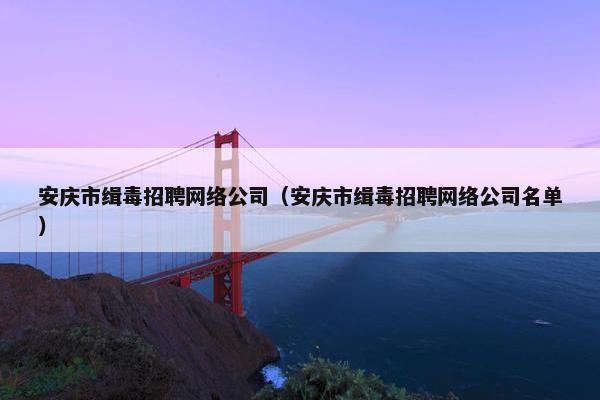 安庆市缉毒招聘网络公司（安庆市缉毒招聘网络公司名单）