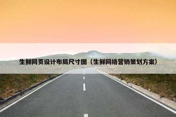 生鲜网页设计布局尺寸图（生鲜网络营销策划方案）