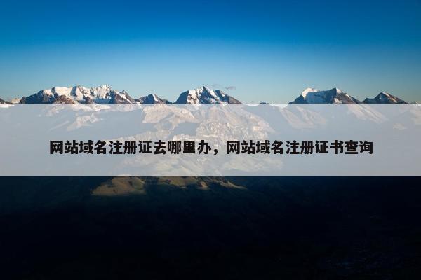 网站域名注册证去哪里办，网站域名注册证书查询