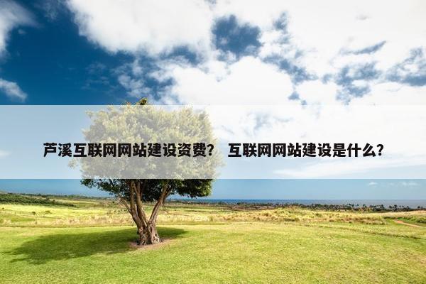 芦溪互联网网站建设资费？ 互联网网站建设是什么？