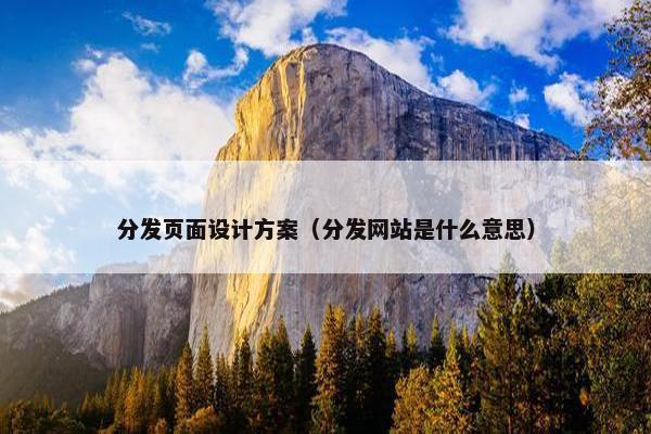 分发页面设计方案（分发网站是什么意思）