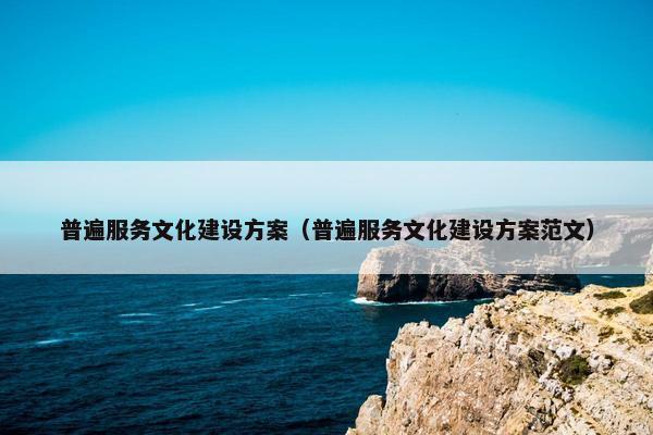 普遍服务文化建设方案（普遍服务文化建设方案范文）