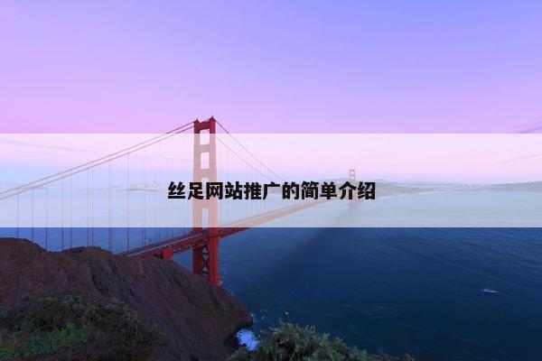 丝足网站推广的简单介绍