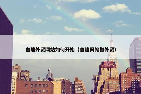 自建外贸网站如何开始（自建网站做外贸）