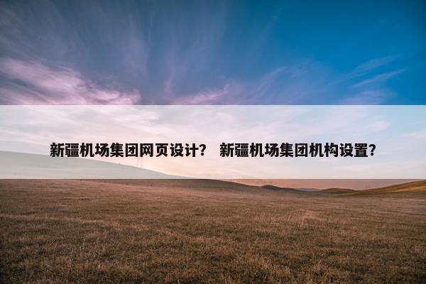 新疆机场集团网页设计？ 新疆机场集团机构设置？