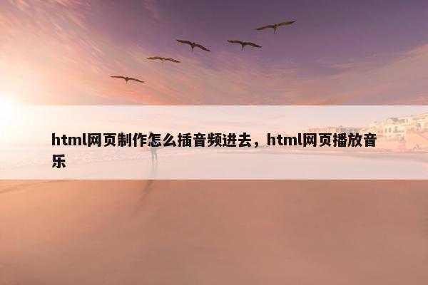 html网页制作怎么插音频进去，html网页播放音乐