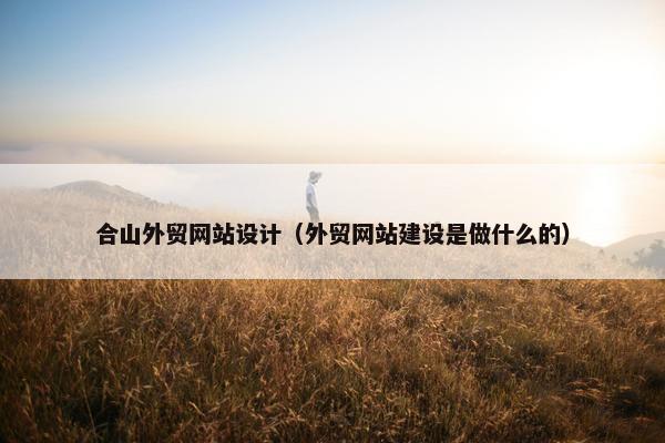 合山外贸网站设计（外贸网站建设是做什么的）
