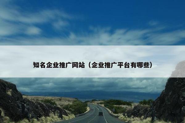 知名企业推广网站（企业推广平台有哪些）