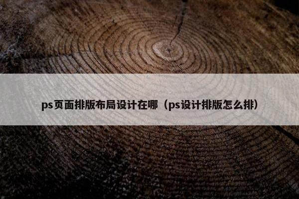 ps页面排版布局设计在哪（ps设计排版怎么排）