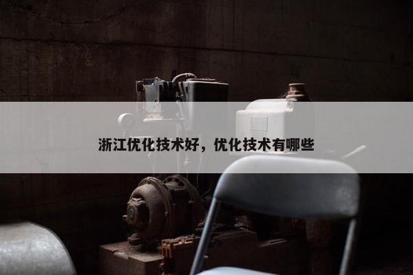 浙江优化技术好，优化技术有哪些
