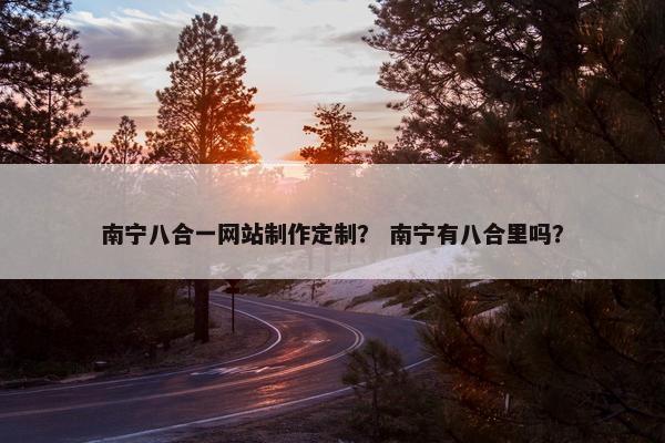 南宁八合一网站制作定制？ 南宁有八合里吗？
