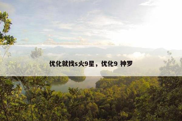 优化就找s火9星，优化9 神罗