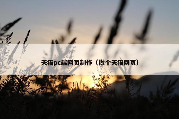 天猫pc端网页制作（做个天猫网页）
