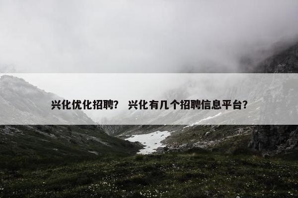 兴化优化招聘？ 兴化有几个招聘信息平台？