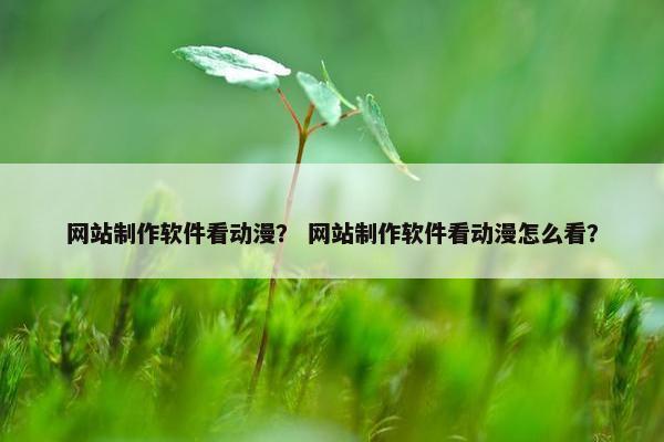 网站制作软件看动漫？ 网站制作软件看动漫怎么看？