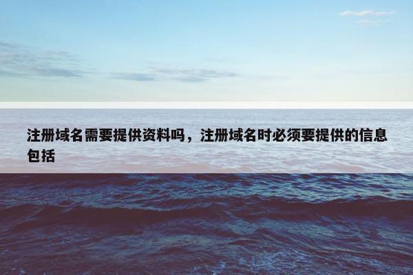 注册域名需要提供资料吗，注册域名时必须要提供的信息包括