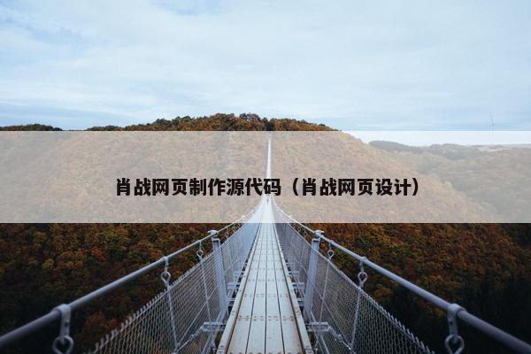肖战网页制作源代码（肖战网页设计）