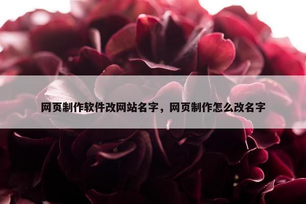 网页制作软件改网站名字，网页制作怎么改名字