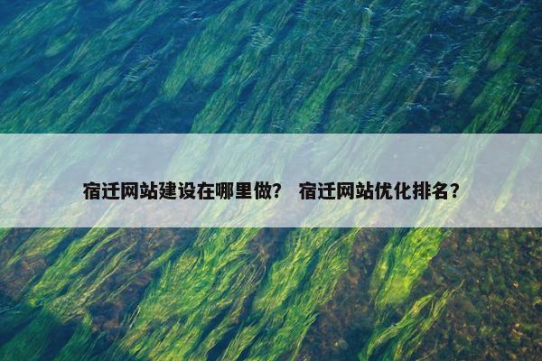 宿迁网站建设在哪里做？ 宿迁网站优化排名？