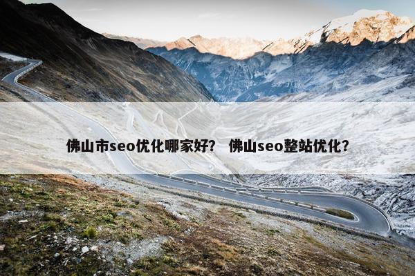 佛山市seo优化哪家好？ 佛山seo整站优化？