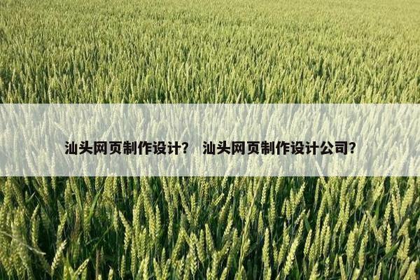 汕头网页制作设计？ 汕头网页制作设计公司？