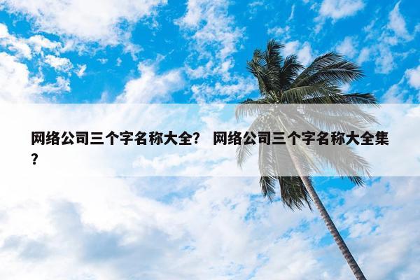 网络公司三个字名称大全？ 网络公司三个字名称大全集？