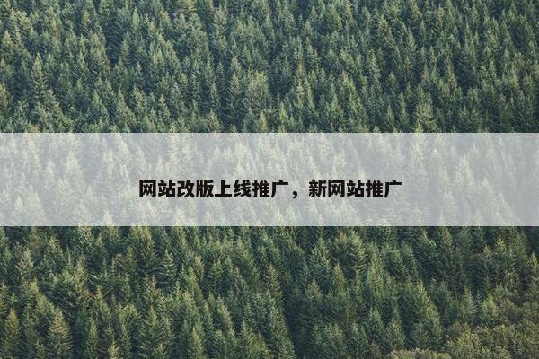 网站改版上线推广，新网站推广