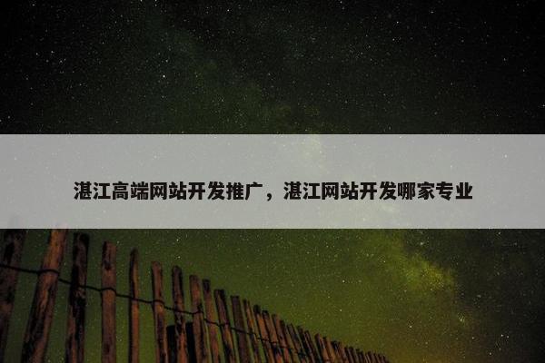 湛江高端网站开发推广，湛江网站开发哪家专业