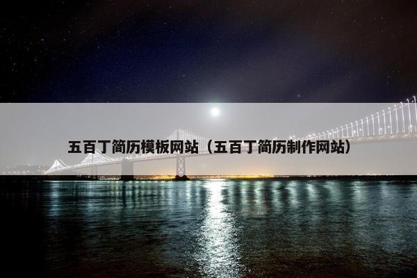 五百丁简历模板网站（五百丁简历制作网站）