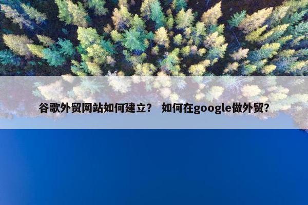 谷歌外贸网站如何建立？ 如何在google做外贸？