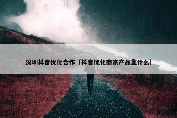 深圳抖音优化合作（抖音优化商家产品靠什么）