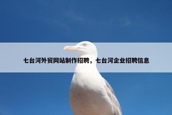 七台河外贸网站制作招聘，七台河企业招聘信息