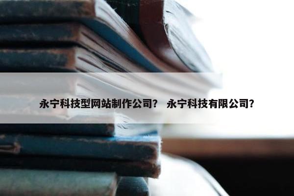 永宁科技型网站制作公司？ 永宁科技有限公司？