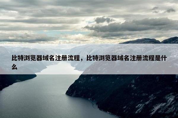 比特浏览器域名注册流程，比特浏览器域名注册流程是什么