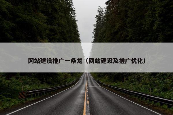 网站建设推广一条龙（网站建设及推广优化）