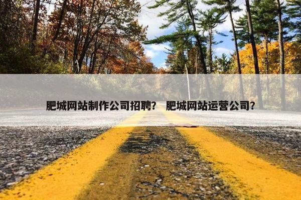 肥城网站制作公司招聘？ 肥城网站运营公司？